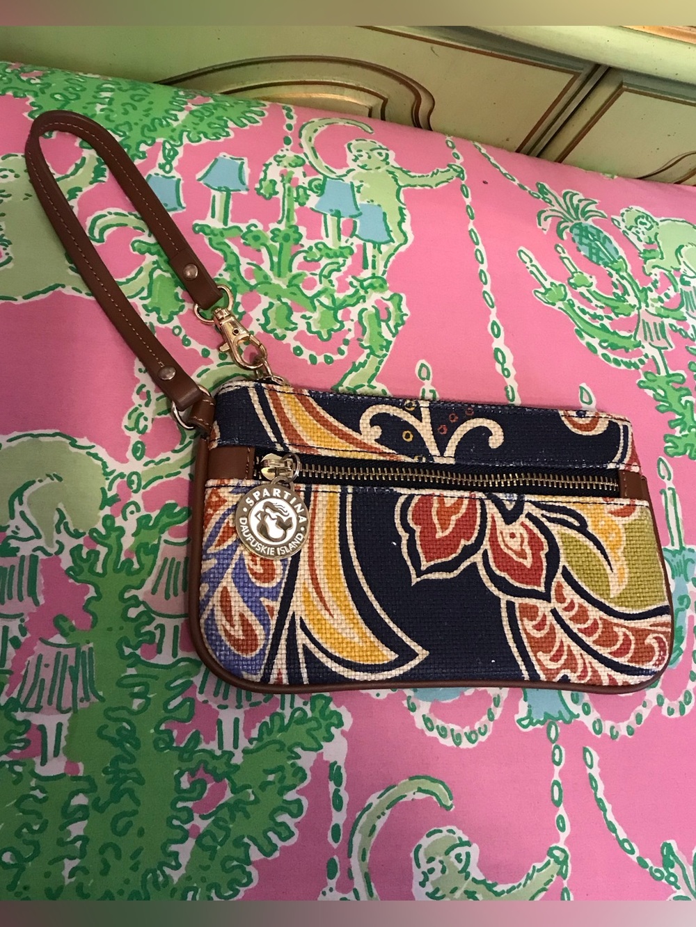 Spartina 449 paisley printed Daufuskie Island Wristlet